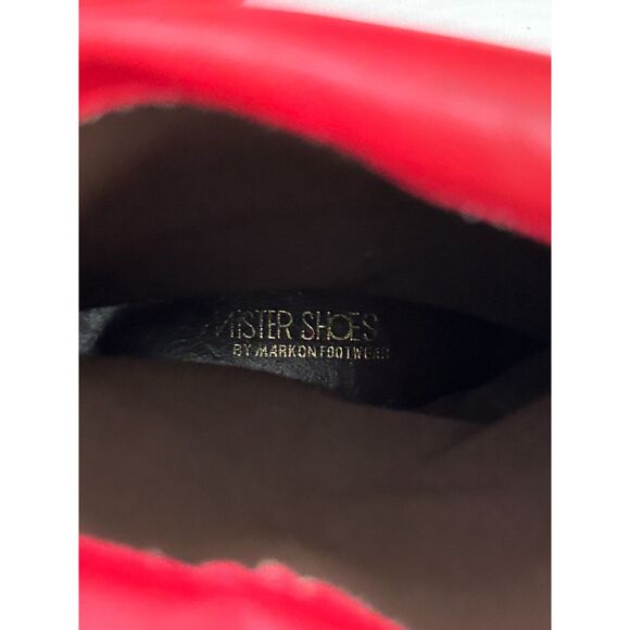 STUNNING! Vintage Red Leather Mid-Calf Boots by Mister Shoes by Markon Footwear. - Picture 8 of 9